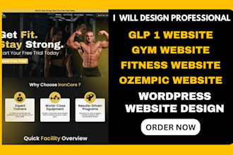 design fitness website semaglutide website glp1 website ozempic website gym site
