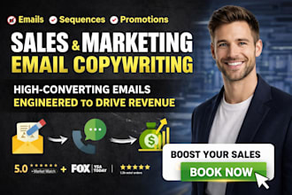 write high converting email sequences and sales copy