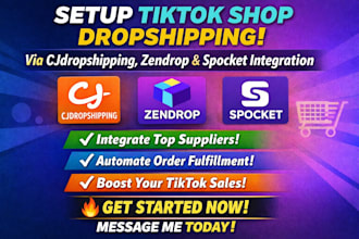 setup tiktok shop dropshipping via cjdropshipping zendrop spocket integration