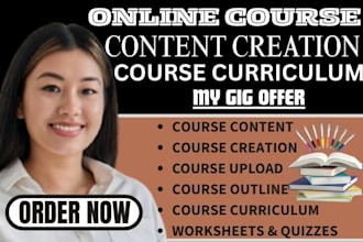 create engaging online course content, curriculum, and course outline