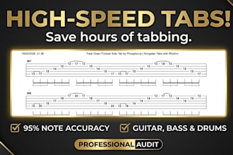 provide guitar, bass and drum transcriptions
