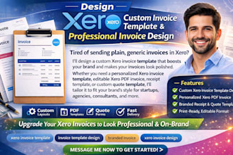 design xero custom invoice template and professional invoice design