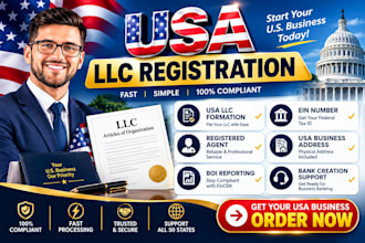 do US llc registration for resident and non resident, llc creation , ein number