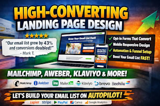 design landing page on mailchimp klaviyo brevo hubspot