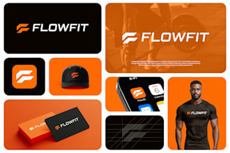 do minimalist logo design, branding and brand identity kit