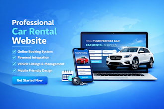create a car rental website with online booking system