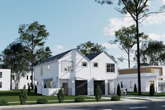 relayout duplex townhouse,modern living space,residential estate,property render