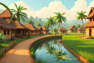create professional 2d cartoon background for animation