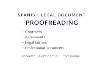proofread and edit legal documents in spanish