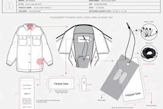 custom tech pack service, fashion tech pack design, apparel tech pack design