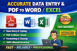 do accurate date entry, pdf to word or excel conversion