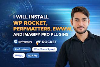install wp rocket, perfmatters ,ewww and imagify pro plugin
