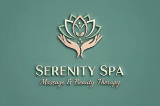do elegant massage therapy and beauty spa logo design for your business