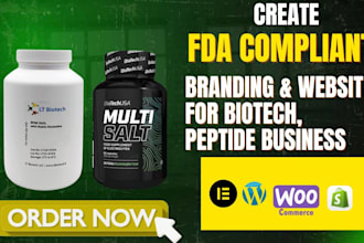 create  fda compliant branding and website for your biotech and peptide business