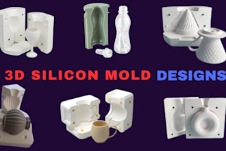 design 3d silicone mold slip casting injection mold chocolate mold print stl