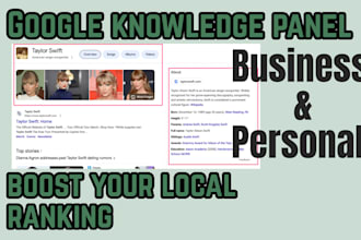 create google knowledge panel with graph for business or personal credibility