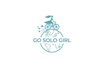 make unique inspiring logo for a female solo travel blog