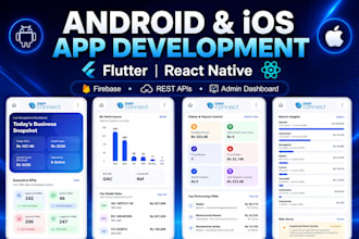 build a react native android ios app with rest API
