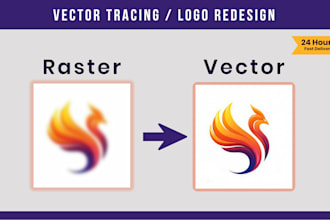 redraw your blurry logo professionally in vector format