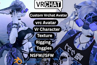do custom vrchat avatar, vr character, furry nsfw avatar, vrc avatar