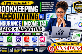 bookkeeping leads accounting social media marketing insurance income tax website