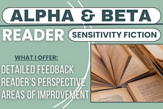 alpha read ya fantasy novel or beta read romance and sensitivity fiction book