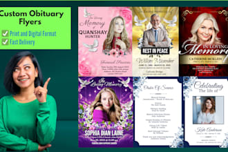 design custom funeral flyer, obituary flyer or funeral program in 3hrs