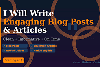 write engaging blog posts and articles for your website