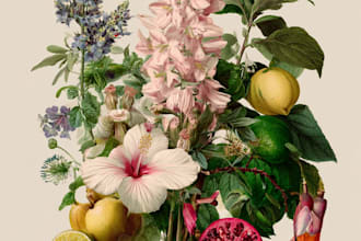 create a beautiful vintage botanical illustration poster