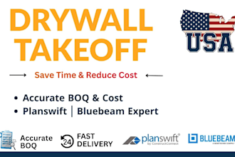do drywall and framing quantity takeoff and cost estimation