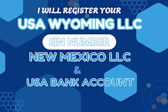 register your US wyoming llc, ein number, new mexico llc, US bank account