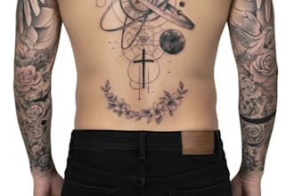 do  flash tattoo art set, black work