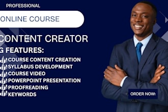 online course content creation, video editing, powerpoint master slide template