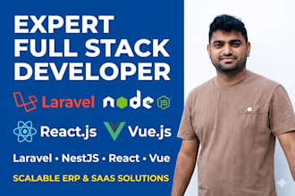 develop professional web applications using laravel, nestjs, react, or vue