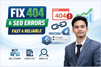 fix 404 errors, broken links, redirects and search console issues