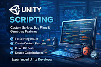 create custom unity gameplay systems and c sharp scripts