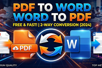 do PDF to word conversion or image to word typing