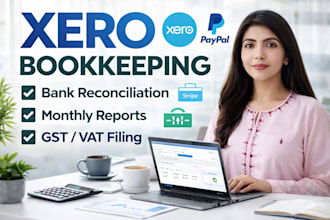 xero bookkeeping, bank reconciliation and monthly reports