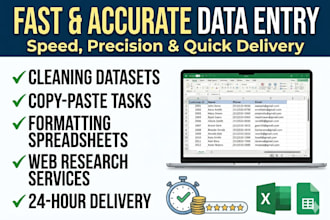 do data entry and web research with focus on integrity