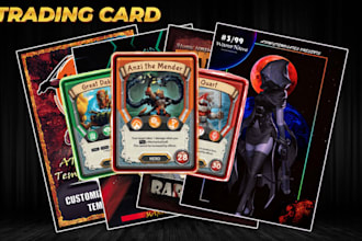 create professional 2d card designs for tcg, ccg, tarot, and anime trading card