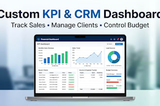 custom etsy shopify budget spreadsheet kpi CRM dashboard bookkeeping tracker
