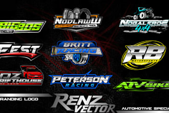 create amazing logo racing, automotive with 3d style