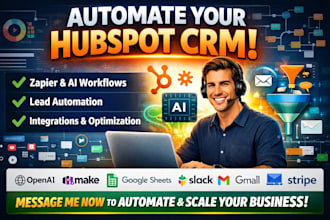automate hubspot CRM with zapier ai workflows chatbots and integrations campaign