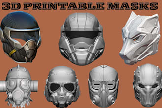 model print and paint 3d mask 3d helmet 3d cosplay mask wearable mask props stl