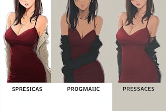 draw elegant anime art of your favorite female character digitally