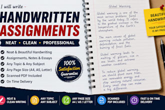 write hand writing, assignment job, online and neatly