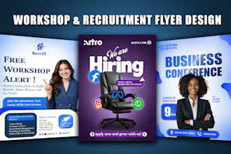 design workshop, seminar and recruitment flyers and posters