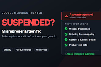 fix google merchant center misrepresentation suspension