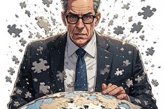 create a powerful political or satirical illustration