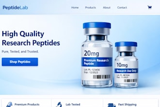 build peptide website peptide ecommerce website supplement website peptide store